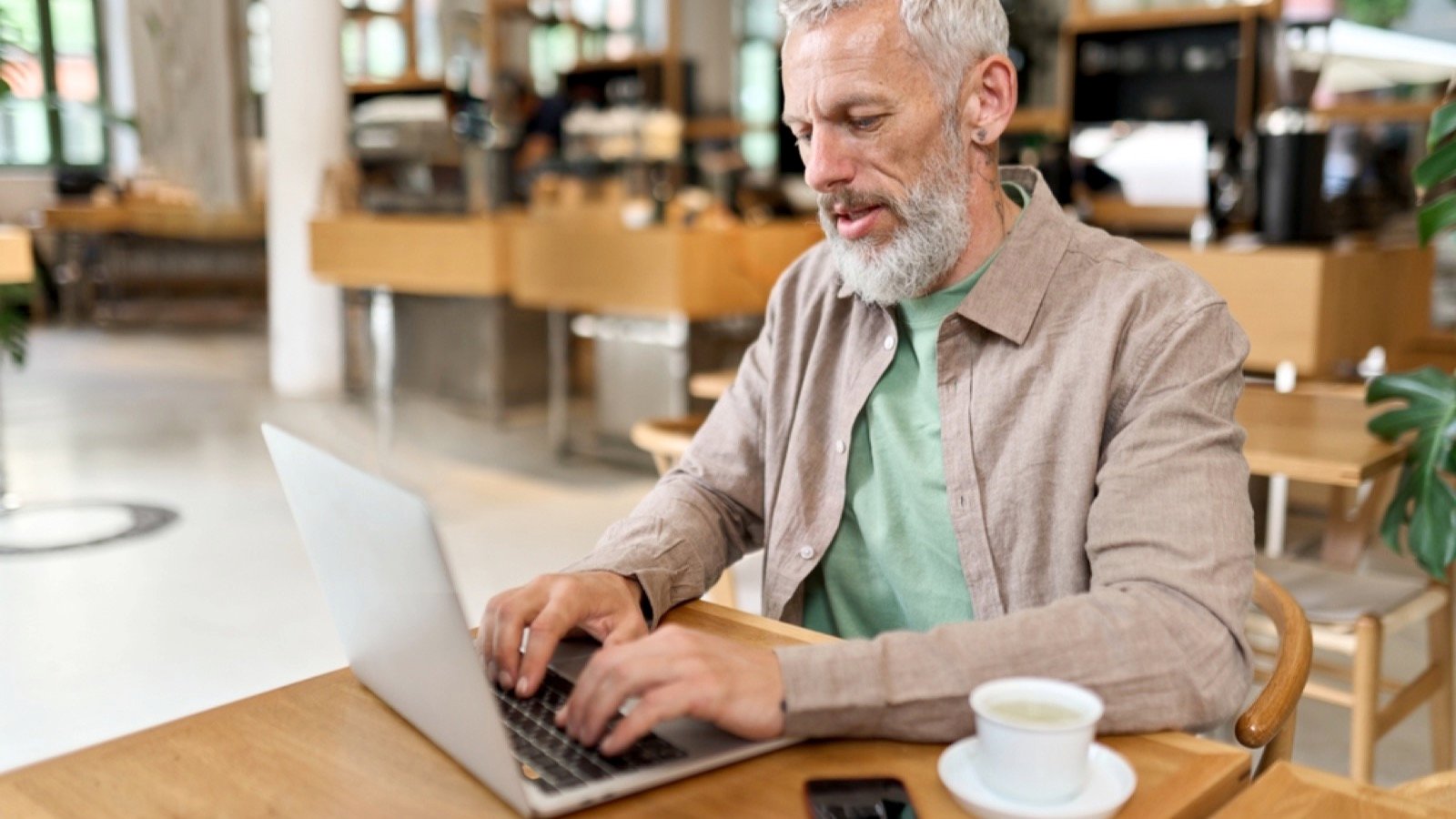 Old man with laptop