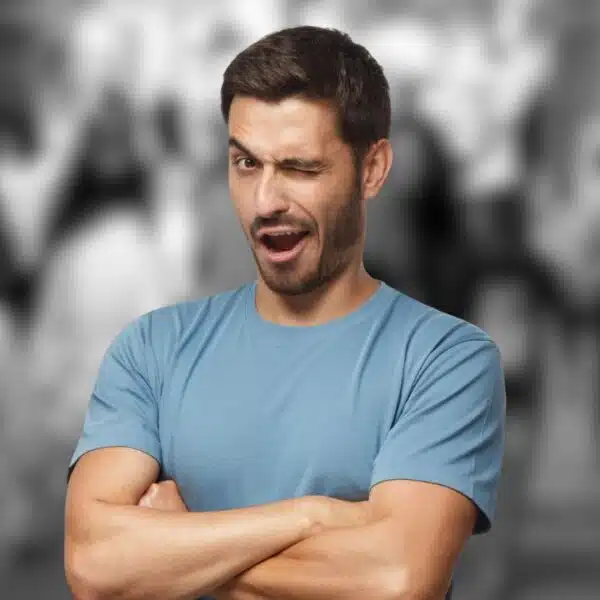 man winking