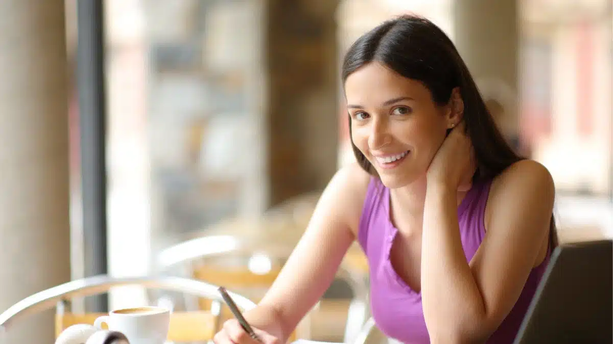 woman working from home